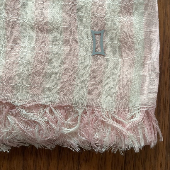 Kit and Ace Pink and White Striped Lightweight Cotton Scarf - Picture 2 of 9